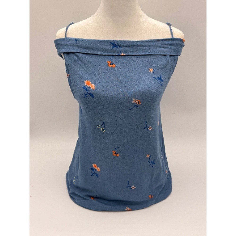 Honey Punch NWT Blue Off Shoulder Floral Rayon Top Size Small Boutique